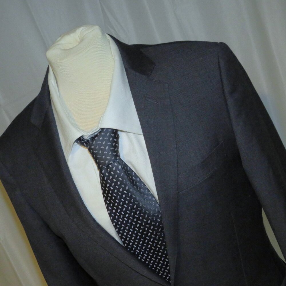 J. Crew Ludlow Tollegno Slate Blue Solid Knit Two Button Suit 36S - Picture 6 of 16